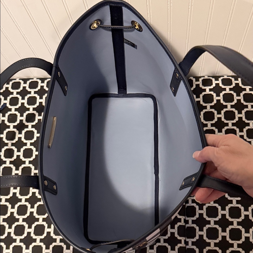 Michael Kors Black & White Checkered Gingham Tote - Picture 3 of 3